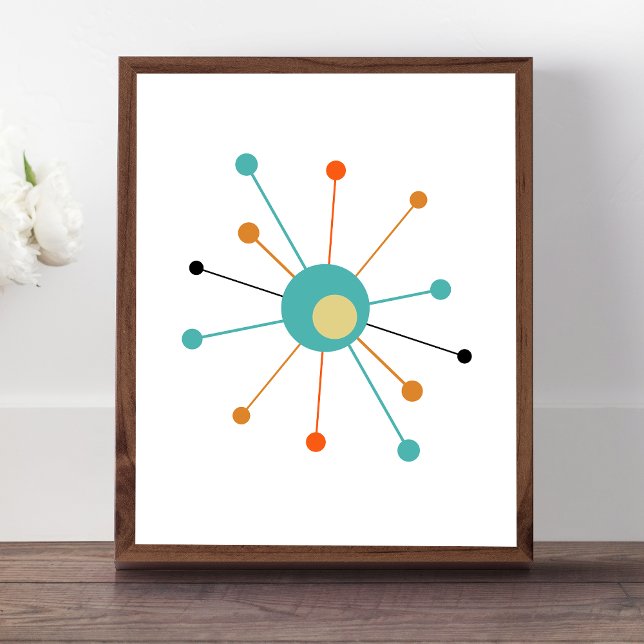 Färgglad Atomisk Stjärnexplosion Mid Century Moder Poster (Skapare uppladdad)