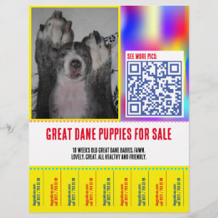 Färgglad avrivbar valp sälj flyer