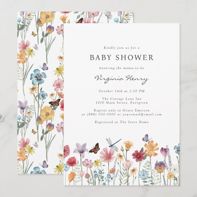 Färgglad Baby Shower-inbjudan Inbjudningar (Fram/baksida)
