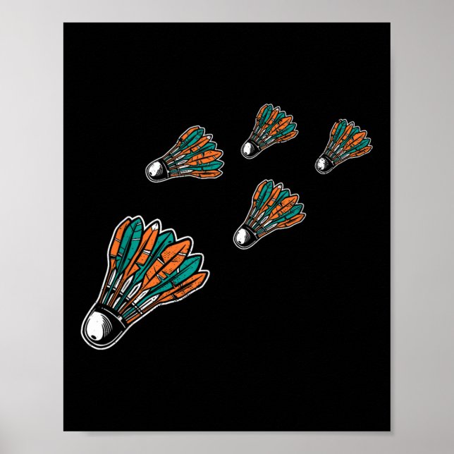 Färgglad badmintonboll för badmintonspelare mig poster (Framsidan)