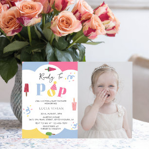 Färgglad Bakgrund Pinnarocks Foto Babykalas Inbjudningar