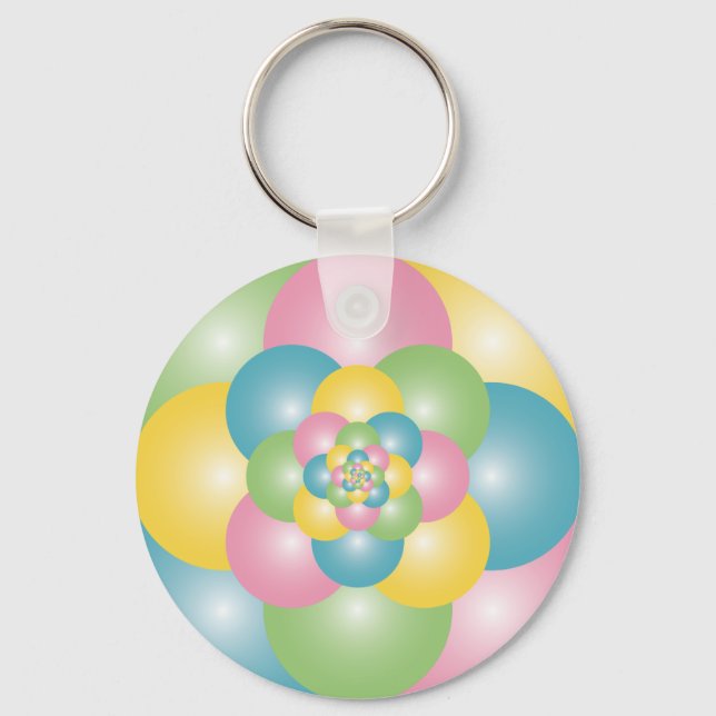 Färgglad ballongpyramid nyckelring (Framsida)