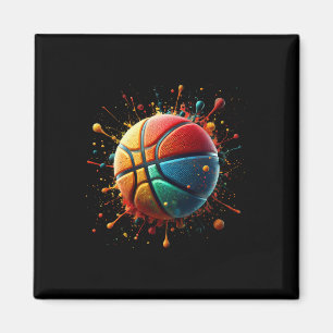 Färgglad basketboll basketspelare  magnet
