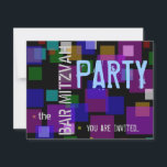 Färgglad Bat Mitzvah Bar Mitzvah-fest Inbjudningar<br><div class="desc">Transparenta färger konstnärlig Bat Mitzvah Bar Mitzvah-fest inbjudan till firande,  en modern och stilren design på zazzle.co.uk/DatesDuJour.</div>