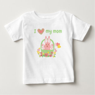 Färgglad Bedårande Kanin i en Korg Baby T-Shirt