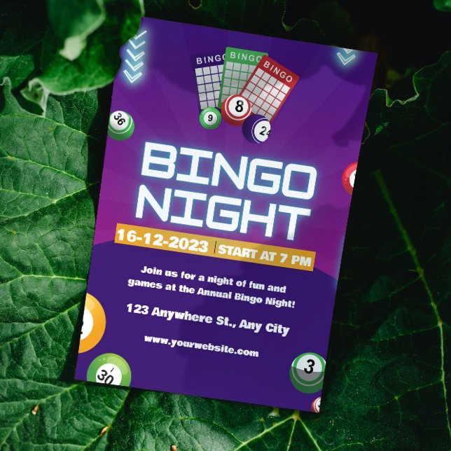 Färgglad Bingo Rolig Natt Inbjudan Finansieringsin (Skapare uppladdad)