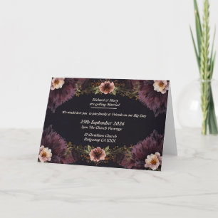 Färgglad Blå Och Krämfärgad Blommig Vik Invitation Inbjudan