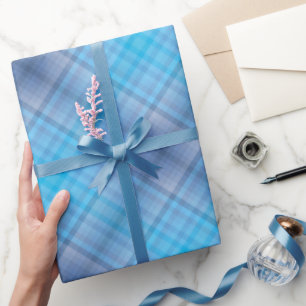 Färgglad Blå Vinter Vår Sommar Ränder Mönster Presentpapper