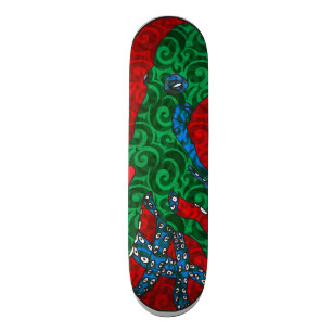 Färgglad bläckfisk inspirerat skridskodäck mini skateboard bräda 18,5 cm