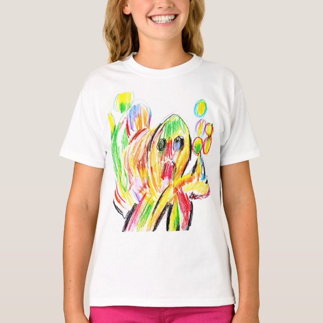 Färgglad bläckfisk  t shirt (Framsida)