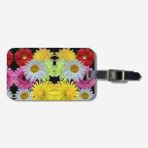 Färgglad Blandad Blommig Bagageetikett