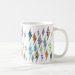 Färgglad blixt kasta i sig kaffemugg