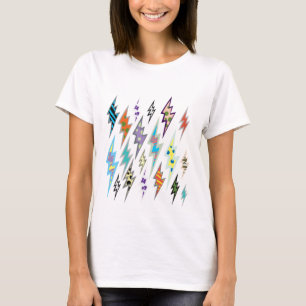 Färgglad blixt kasta i sig t-shirt