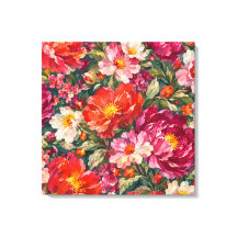 Färgglad blomduk på canvas | Blomsterträdgård