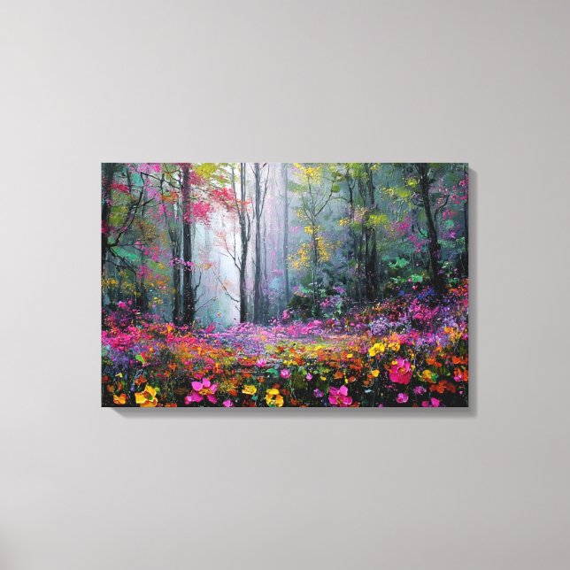 Färgglad Blomma Naturlig Scen Väggkonst – Scenisk  Canvastryck (Framsida)