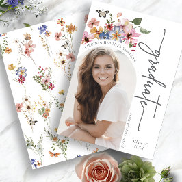 Färgglad Blommig Examenhälsning Meddelande