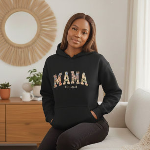 Färgglad Blommig Mama Varsity Feminim Estetik T Shirt