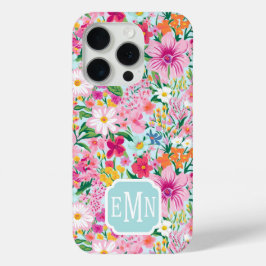 Färgglad Blommig Trädgårdsmonogram