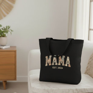 Färgglad Blommig Varsity Mama Feminint Design Tygkasse