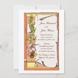 Färgglad blomsterbanner Bröllopsinbjudan Inbjudningar