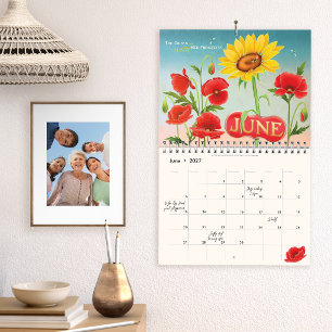 Färgglad blomväggkalender 2027, Art Nouveau Kalender