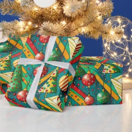 Färgglad Boho jul Presentpapper