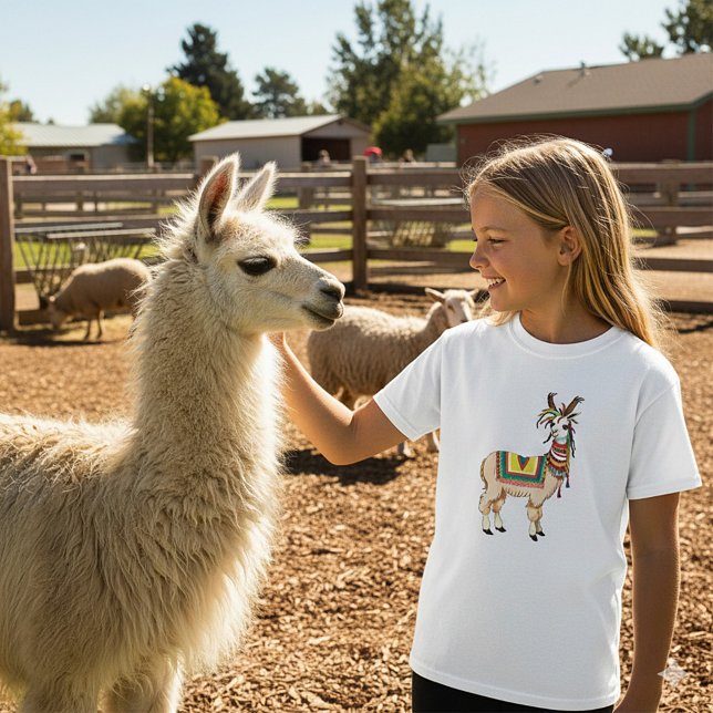 Färgglad Boho Lama T Shirt (Skapare uppladdad)