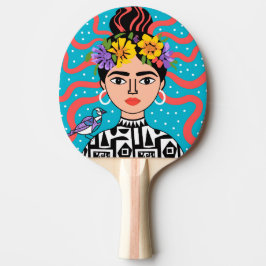Färgglad Boho Mexikansk Folklig Konst Paddle Pingisracket