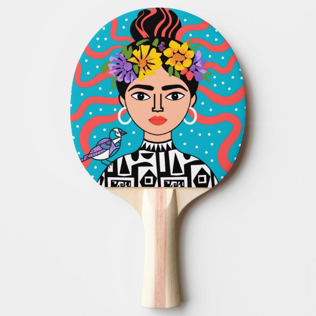 Färgglad Boho Mexikansk Folklig Konst Paddle Pingisracket (Framsidan)