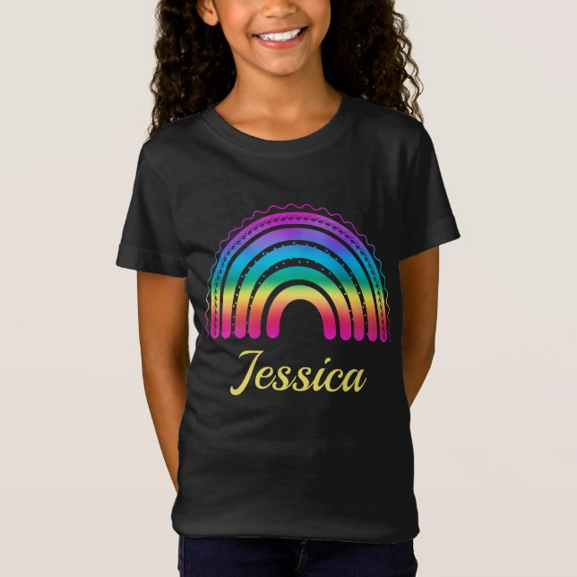 Färgglad Boho-regnbågsgradient T Shirt (Framsida)