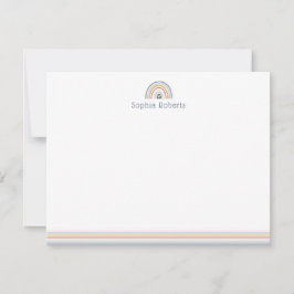 Färgglad Boho-regnbågslinje Barn skrivmaterial Anteckningskort