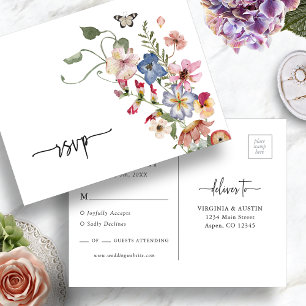 Färgglad Boho RSVP Postkort Vykort