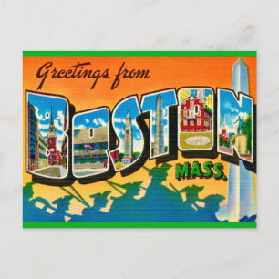 Färgglad Bostongrattiskort Vykort