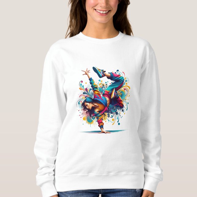 Färgglad Breakdance Flicka Konst T Shirt (Framsida)