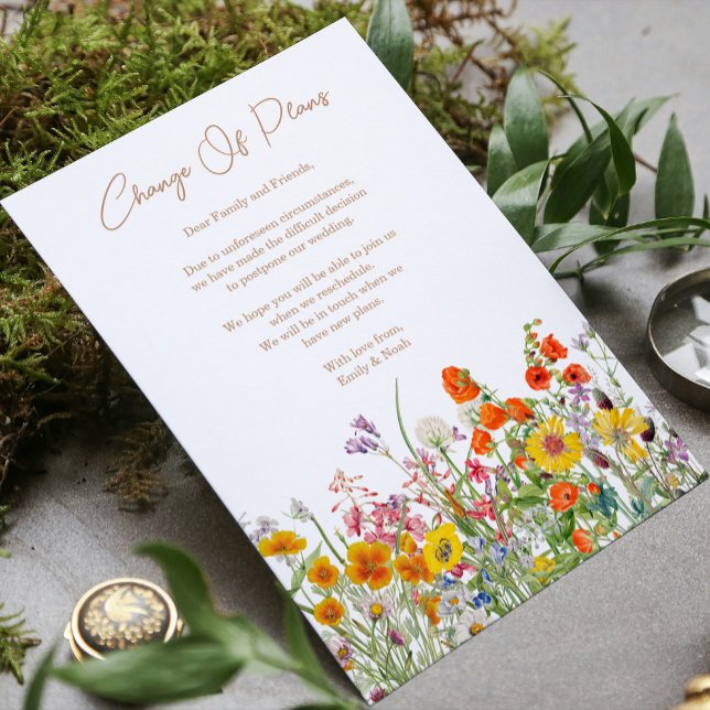 Färgglad Bröllopsändring med Vilda Blommor Meddelande (Skapare uppladdad)