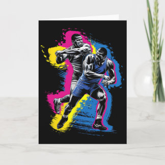 Färgglad brottningsspelare för män kvinnor barn br kort