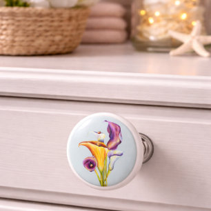 Färgglad Callalilja Blommig Modern Dekorativ Accen Knopp