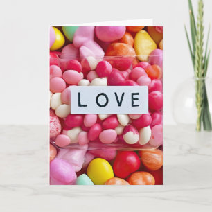 Färgglad Candy Love Bröllop Jubileum Kort