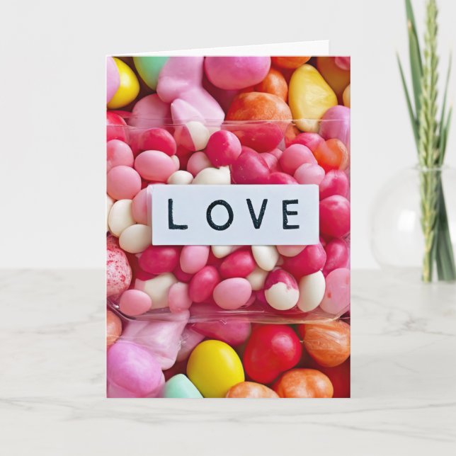 Färgglad Candy Love Bröllop Jubileum  Kort (Framsida)