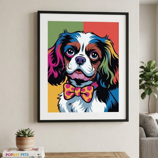 Färgglad Cavalier King Charles Spaniel Pop Art Poster (cavalier king charles spaniel pop art poster)