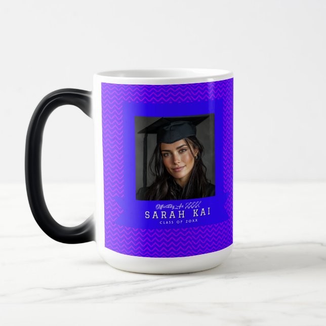 Färgglad Chevron Mönster Examens Kaffe Magisk Mugg (Vänster)