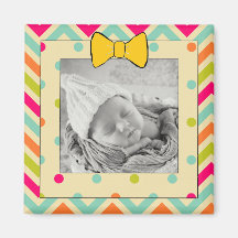 Färgglad Chevron och ränder Personlig Magnet