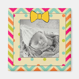 Färgglad Chevron och ränder Personlig Magnet