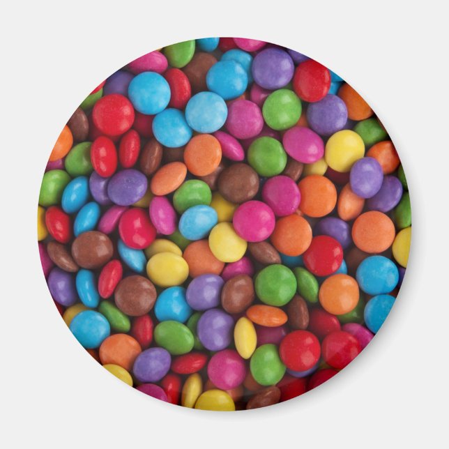 Färgglad chokladgodis magnet (Framsidan)