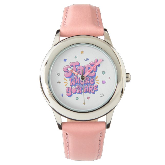 Färgglad Citat i Bubbelbokstäver Armbandsur (Framsida)