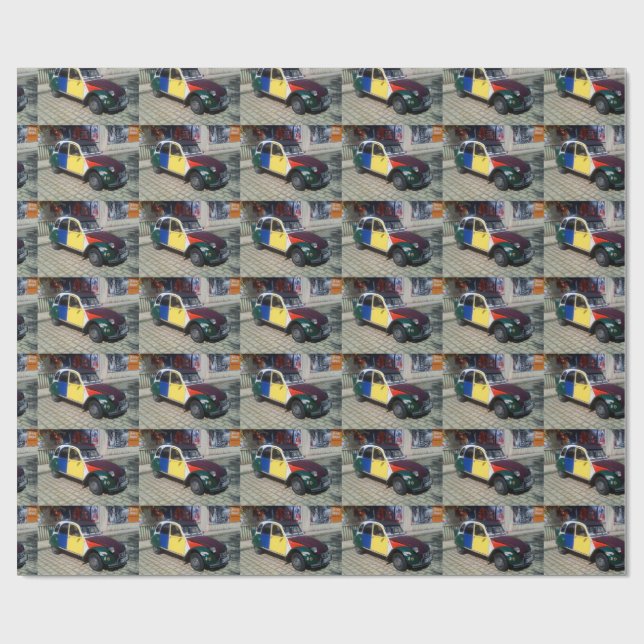 Färgglad Citroen 2 CV Presentpapper (Platt)