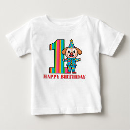 Färgglad Clown Med Regnbågsnummer T Shirt