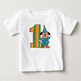 Färgglad Clown Med Regnbågsnummer T Shirt
