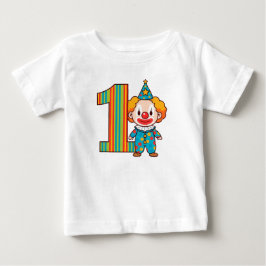 Färgglad Clown Med Regnbågsnummer T Shirt
