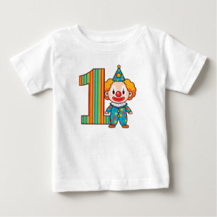 Färgglad Clown Med Regnbågsnummer T Shirt